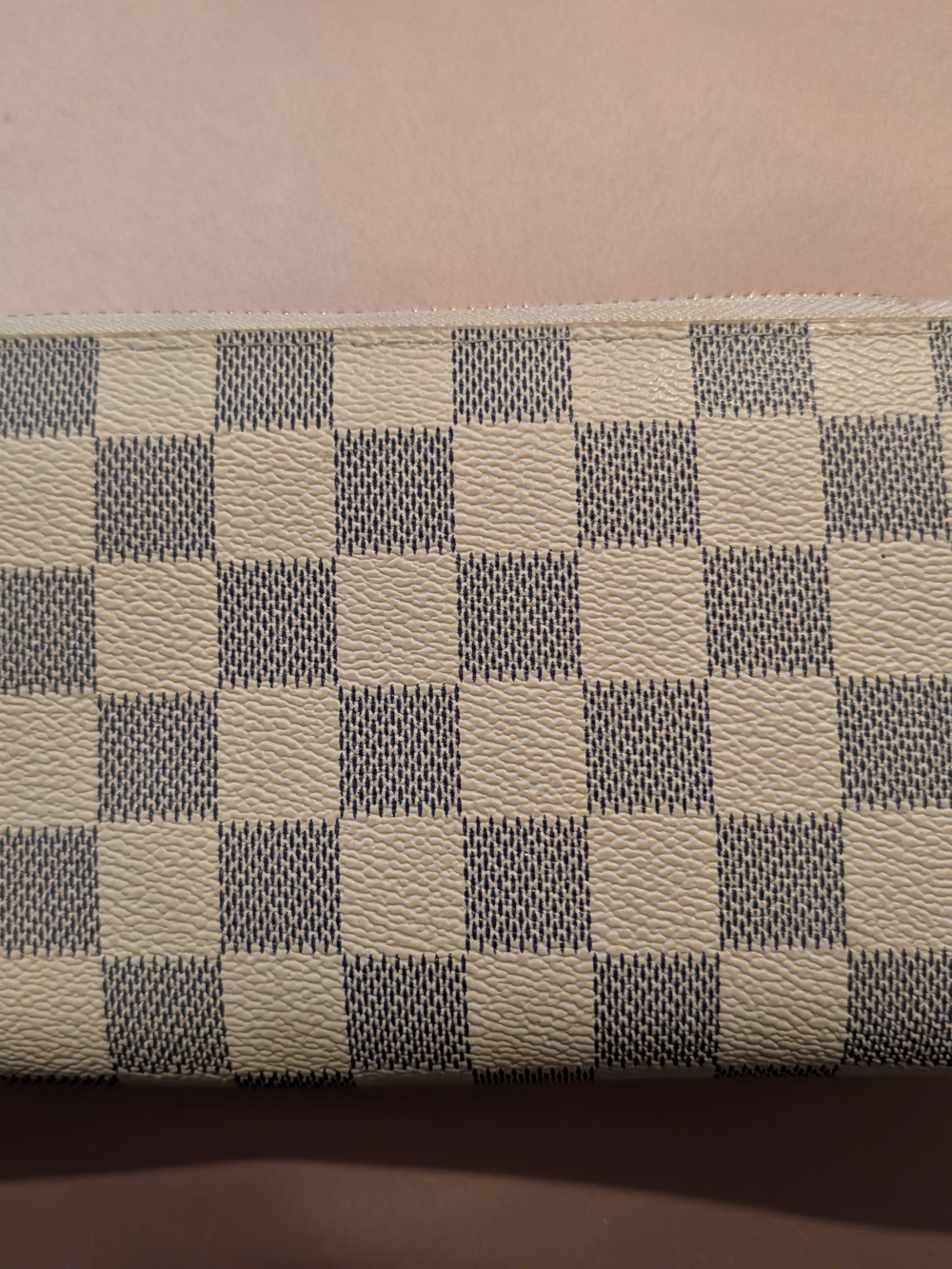 Louis Vuitton Beige and Gray Checkered Wallet Authentic New